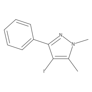 4-iodo-1,5-dimethyl-3-phenyl-1H-pyrazole结构式
