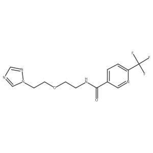 N-{2-[2-(1H-1,2,4-triazol-1-yl)ethoxy]ethyl}-6-(trifluoromethyl)pyridine-3-carboxamide结构式