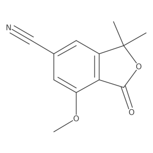 COc1cc(C#N)cc2c1C(=O)OC2(C)C结构式