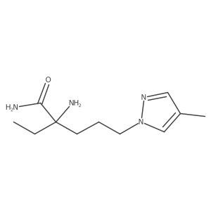 2-amino-2-ethyl-5-(4-methyl-1H-pyrazol-1-yl)pentanamide Structure