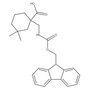 1-[({[(9H-fluoren-9-yl)methoxy]carbonyl}amino)methyl]-3,3-dimethylcyclohexane-1-carboxylic acid Structure