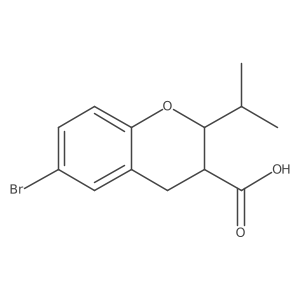 6-bromo-2-(propan-2-yl)-3,4-dihydro-2H-1-benzopyran-3-carboxylic acid结构式