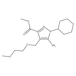 methyl 5-amino-4-[(2-methoxyethoxy)methyl]-1-(oxan-4-yl)-1H-pyrazole-3-carboxylate Structure