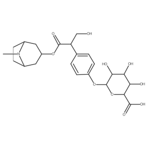 I(2)-D-Glucopyranosiduronic acid, 4-[1-(hydroxymethyl)-2-[(endo-8-methyl-8-azabicyclo[3.2.1]oct-3-yl)oxy]-2-oxoethyl]phenyl Structure