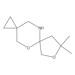 9,9-Dimethyl-5,8-dioxa-11-azadispiro[2.2.4^{6}.2^{3}]dodecane结构式