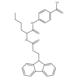 4-[(2S)-2-({[(9H-fluoren-9-yl)methoxy]carbonyl}amino)hexanamido]benzoic acid结构式