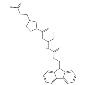 3-{1-[(3S)-3-({[(9H-fluoren-9-yl)methoxy]carbonyl}amino)pentanoyl]pyrrolidin-3-yl}propanoic acid结构式