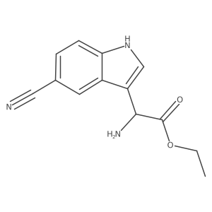 ethyl 2-amino-2-(5-cyano-1H-indol-3-yl)acetate结构式