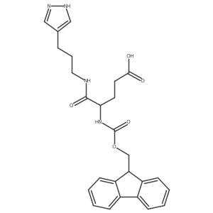 4-({[(9H-fluoren-9-yl)methoxy]carbonyl}amino)-4-{[3-(1H-pyrazol-4-yl)propyl]carbamoyl}butanoic acid Structure