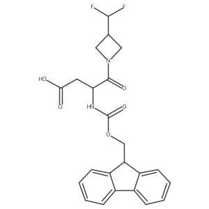 4-[3-(difluoromethyl)azetidin-1-yl]-3-({[(9H-fluoren-9-yl)methoxy]carbonyl}amino)-4-oxobutanoic acid结构式