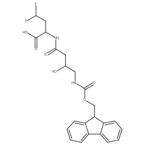 2-[4-({[(9H-fluoren-9-yl)methoxy]carbonyl}amino)-3-hydroxybutanamido]-4,4-difluorobutanoic acid Structure
