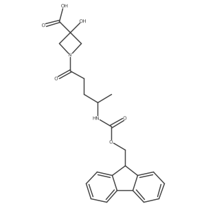 1-[4-({[(9H-fluoren-9-yl)methoxy]carbonyl}amino)pentanoyl]-3-hydroxyazetidine-3-carboxylic acid Structure