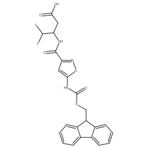 3-{[5-({[(9H-fluoren-9-yl)methoxy]carbonyl}amino)-1,2-oxazol-3-yl]formamido}-4,4-difluorobutanoic acid结构式