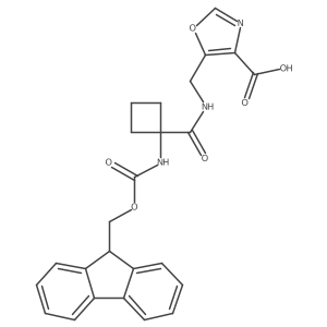 5-({[1-({[(9H-fluoren-9-yl)methoxy]carbonyl}amino)cyclobutyl]formamido}methyl)-1,3-oxazole-4-carboxylic acid结构式