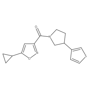 (5-Cyclopropylisoxazol-3-yl)(3-(thiophen-3-yl)pyrrolidin-1-yl)methanone Structure