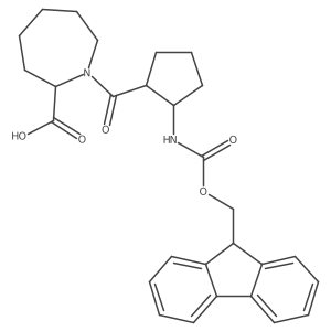 rac-1-[(1R,2S)-2-({[(9H-fluoren-9-yl)methoxy]carbonyl}amino)cyclopentanecarbonyl]azepane-2-carboxylic acid结构式