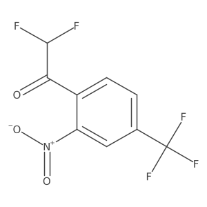 2,2-Difluoro-1-[2-nitro-4-(trifluoromethyl)phenyl]ethan-1-one结构式
