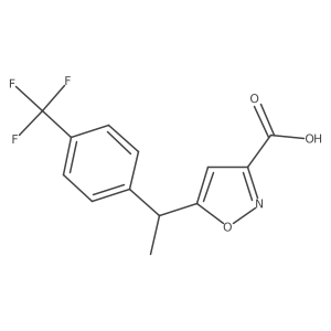 5-{1-[4-(Trifluoromethyl)phenyl]ethyl}-1,2-oxazole-3-carboxylic acid结构式