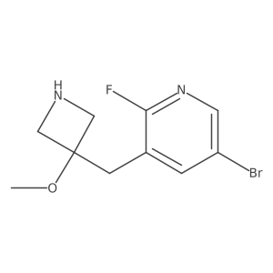 5-Bromo-2-fluoro-3-[(3-methoxyazetidin-3-yl)methyl]pyridine结构式