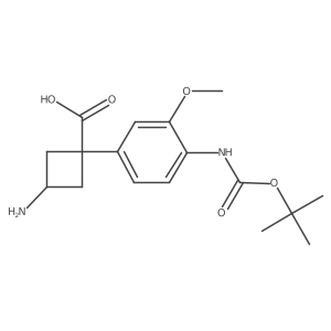 3-Amino-1-(4-{[(tert-butoxy)carbonyl]amino}-3-methoxyphenyl)cyclobutane-1-carboxylic acid Structure