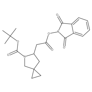 tert-butyl (6S)-6-{2-[(1,3-dioxo-2,3-dihydro-1H-isoindol-2-yl)oxy]-2-oxoethyl}-5-azaspiro[2.4]heptane-5-carboxylate Structure