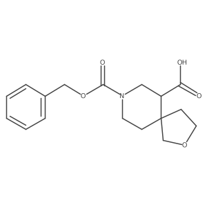 8-Phenylmethoxycarbonyl-2-oxa-8-azaspiro[4.5]decane-6-carboxylic acid Structure