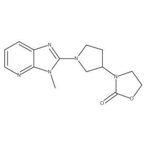 3-(1-{3-methyl-3H-imidazo[4,5-b]pyridin-2-yl}pyrrolidin-3-yl)-1,3-oxazolidin-2-one结构式