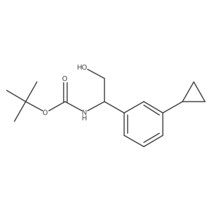 tert-butyl N-[1-(3-cyclopropylphenyl)-2-hydroxyethyl]carbamate Structure
