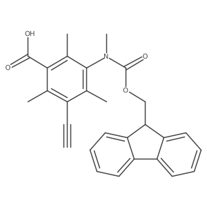 3-ethynyl-5-({[(9H-fluoren-9-yl)methoxy]carbonyl}(methyl)amino)-2,4,6-trimethylbenzoic acid结构式