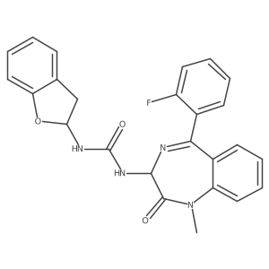 3-(2,3-dihydro-1-benzofuran-2-yl)-1-[5-(2-fluorophenyl)-1-methyl-2-oxo-2,3-dihydro-1H-1,4-benzodiazepin-3-yl]urea Structure
