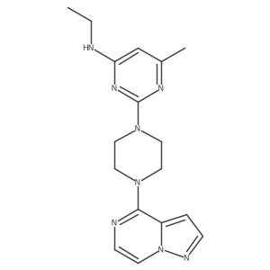 N-ethyl-6-methyl-2-(4-{pyrazolo[1,5-a]pyrazin-4-yl}piperazin-1-yl)pyrimidin-4-amine结构式