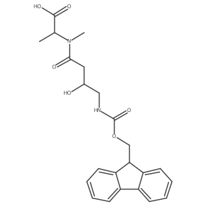 (2S)-2-[4-({[(9H-fluoren-9-yl)methoxy]carbonyl}amino)-3-hydroxy-N-methylbutanamido]propanoic acid Structure