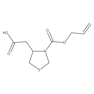2-[(4R)-3-[(prop-2-en-1-yloxy)carbonyl]-1,3-thiazolidin-4-yl]acetic acid结构式