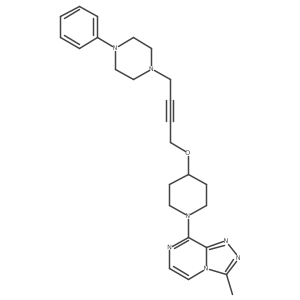 1-{4-[(1-{3-Methyl-[1,2,4]triazolo[4,3-a]pyrazin-8-yl}piperidin-4-yl)oxy]but-2-yn-1-yl}-4-phenylpiperazine Structure