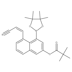 CC(C)(C)C(=O)Oc1cc(B2OC(C)(C)C(C)(C)O2)c2c(C=CC#N)cccc2c1结构式
