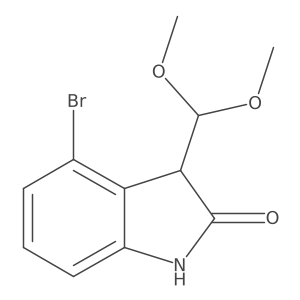 4-Bromo-3-(dimethoxymethyl)indolin-2-one结构式