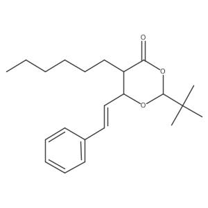 (2S,5S,6S)-2-(tert-butyl)-5-hexyl-6-((E)-styryl)-1,3-dioxan-4-one Structure