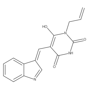 (5Z)-5-(1H-indol-3-ylmethylidene)-1-(prop-2-en-1-yl)pyrimidine-2,4,6(1H,3H,5H)-trione Structure