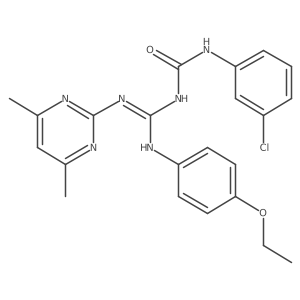 1-(3-chlorophenyl)-3-{(Z)-[(4,6-dimethylpyrimidin-2-yl)amino][(4-ethoxyphenyl)amino]methylidene}urea Structure