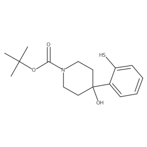 4-Hydroxy-4-(2-mercapto-phenyl)-piperidine-1-carboxylic acid tert-butyl ester Structure