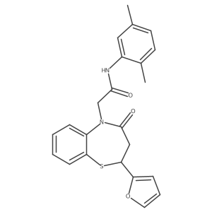 N-(2,5-dimethylphenyl)-2-(2-(furan-2-yl)-4-oxo-3,4-dihydrobenzo[b][1,4]thiazepin-5(2H)-yl)acetamide结构式