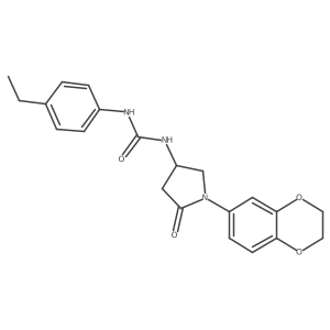 1-(1-(2,3-Dihydrobenzo[b][1,4]dioxin-6-yl)-5-oxopyrrolidin-3-yl)-3-(4-ethylphenyl)urea结构式