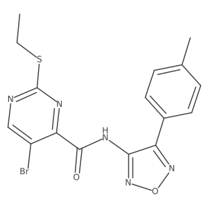 5-bromo-2-(ethylsulfanyl)-N-[4-(4-methylphenyl)-1,2,5-oxadiazol-3-yl]pyrimidine-4-carboxamide Structure