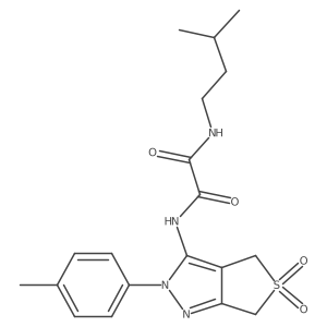N1-(5,5-dioxido-2-(p-tolyl)-4,6-dihydro-2H-thieno[3,4-c]pyrazol-3-yl)-N2-isopentyloxalamide结构式