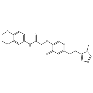N-(3,4-dimethoxyphenyl)-2-[6-[(4-methyl-1,2,4-triazol-3-yl)sulfanylmethyl]-4-oxo-pyran-3-yl]oxy-acetamide结构式
