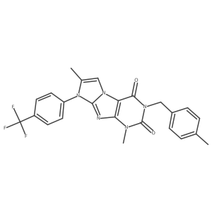 1,7-dimethyl-3-(4-methylbenzyl)-8-(4-(trifluoromethyl)phenyl)-1H-imidazo[2,1-f]purine-2,4(3H,8H)-dione结构式