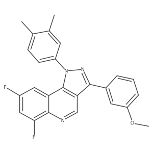 1-(3,4-dimethylphenyl)-6,8-difluoro-3-(3-methoxyphenyl)-1H-pyrazolo[4,3-c]quinoline Structure