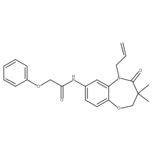 N-(5-allyl-3,3-dimethyl-4-oxo-2,3,4,5-tetrahydrobenzo[b][1,4]oxazepin-7-yl)-2-phenoxyacetamide结构式