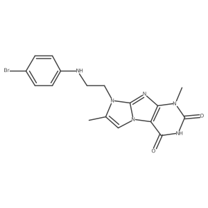 8-(2-((4-bromophenyl)amino)ethyl)-1,7-dimethyl-1H-imidazo[2,1-f]purine-2,4(3H,8H)-dione Structure