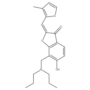 (Z)-7-((dipropylamino)methyl)-6-hydroxy-2-((3-methylthiophen-2-yl)methylene)benzofuran-3(2H)-one Structure